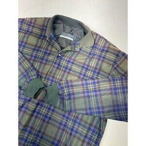 Vintage 90s Golf Windbreaker Pullover Button Snap Scotch Plaid Grandpa Core XL